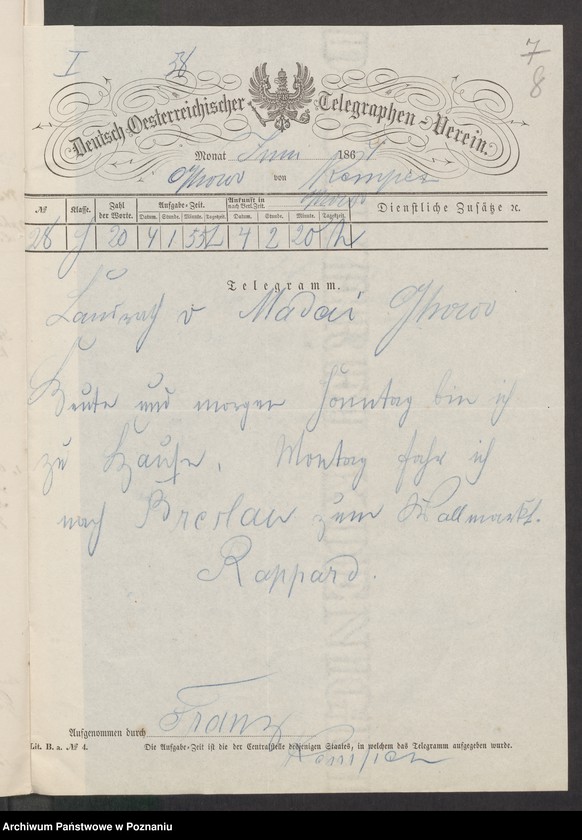 Obraz 11 z jednostki "Acta generalia des Oberpäsidialkommissars Landrat von Madai zu Kosten betreffend die Verfolgung der polnisch-revolutionären Umtriebe im Kreise Schildberg /Ostrzeszów/."