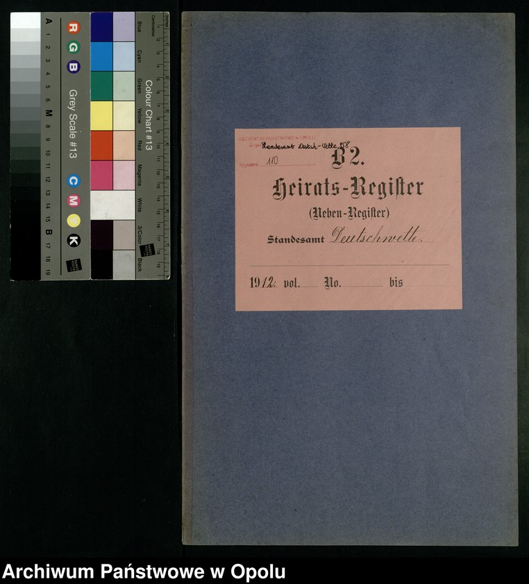 Obraz 3 z jednostki "Heirats-Register (Neben-Register) Standesamt Deutschwette 1912"