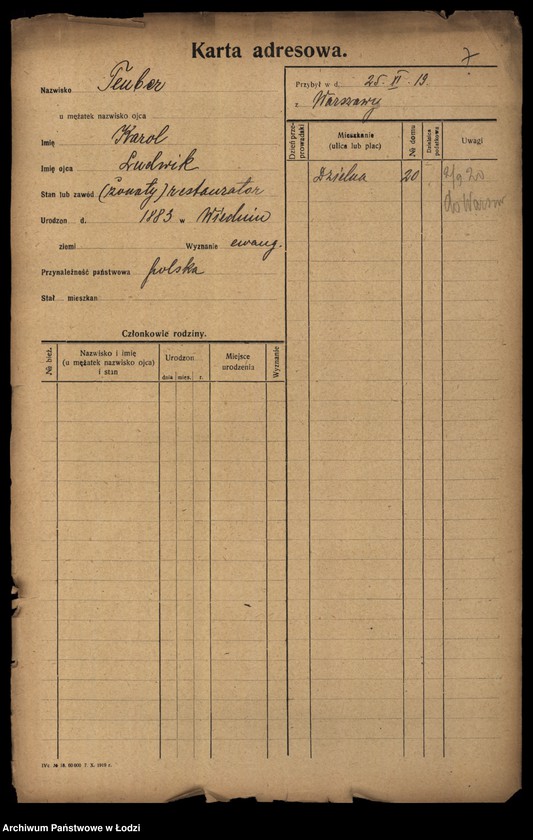 Obraz 9 z jednostki "[Spis ludności Łodzi] Tober - Tomański"