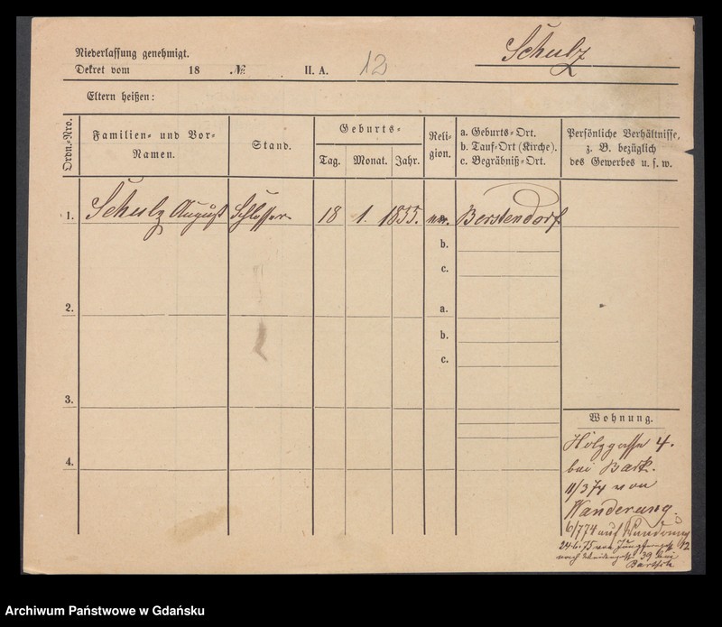 image.from.unit.number "Karty meldunkowe: Schulz August - Schulz Ernst"