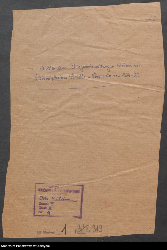 image.from.unit.number "Militärischen Kriegsvorbereitungen Stellen von Dienstpferden Berichte und Rescripte"