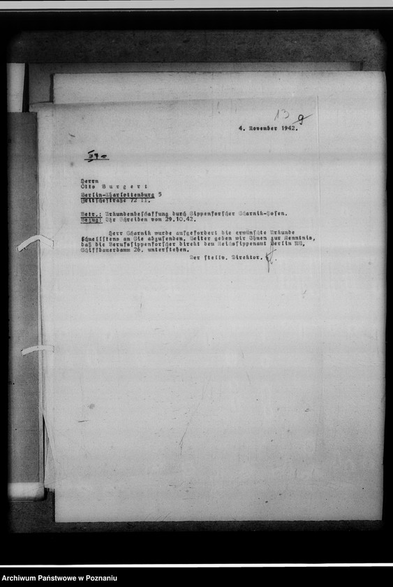 image.from.unit.number "Berufssippenforscher Scharnik [Korespondencja w sprawie honorariów i zażaleń na Scharnika zatrudnionego w Poznaniu]"