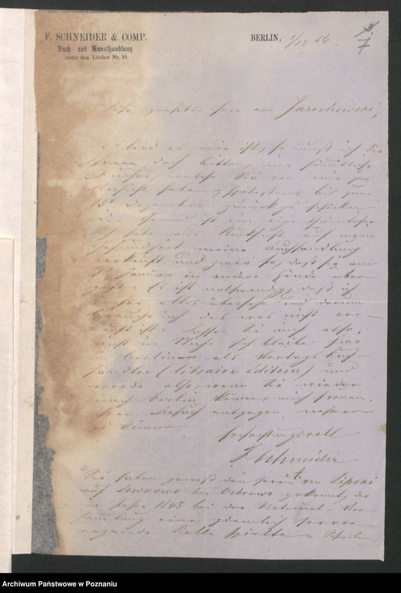 Obraz 11 z jednostki "A. betr. Gerichtsassessor Kasimir Josef Sewerin von Jarochowski /mit Privatbriefen an ihn/"