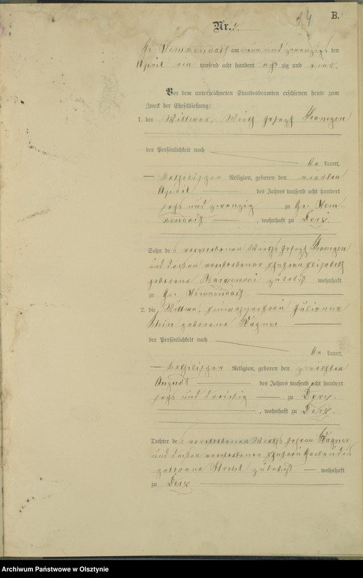 image.from.unit.number "Heiraths-Haupt-Register Nr 1 - 22"