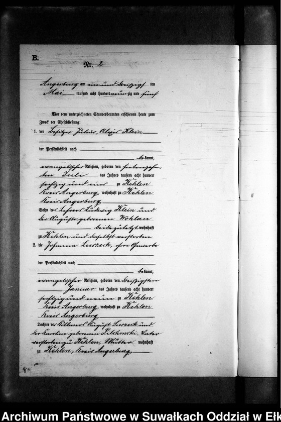 image.from.unit.number "Heiraths-Neben-Register des Preussischen Standes-Amtes Kehlen Kreis Angerburg"