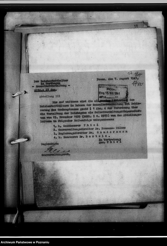 Obraz 20 z jednostki "Geschäftsverteilung Abteilung III."