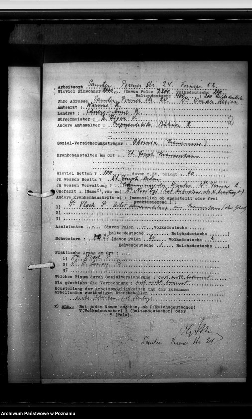 Obraz 7 z jednostki "Amtsärzte Kreis Samter (Szamotuły) - wyposażenie szpitali"