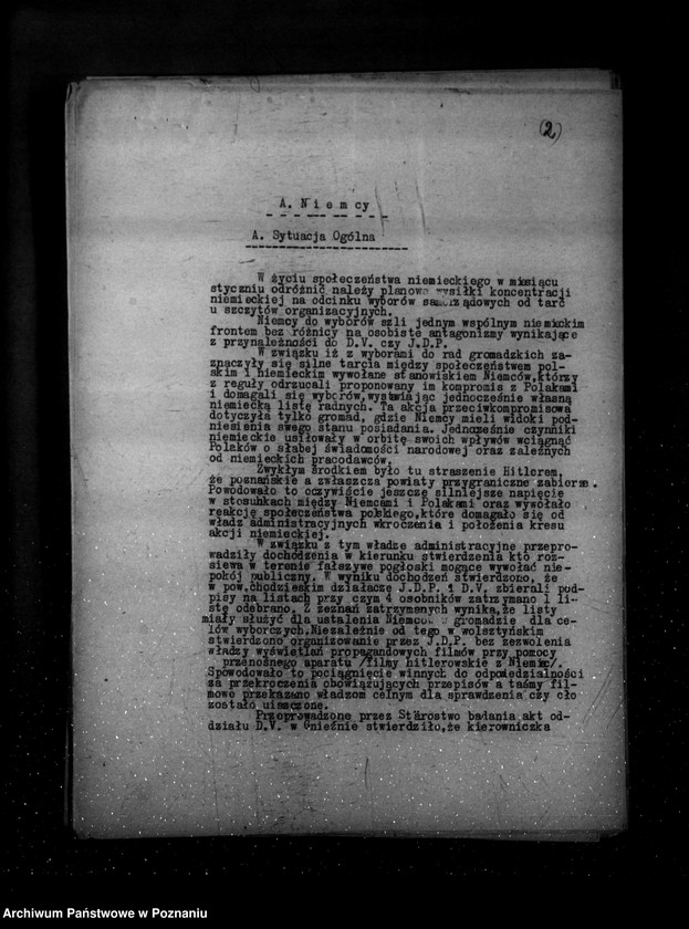 Obraz 6 z jednostki "Sprawozdania miesięczne z życia mniejszości narodowych za miesiące styczeń-luty-marzec-kwiecień-maj-czerwiec 1939 r."