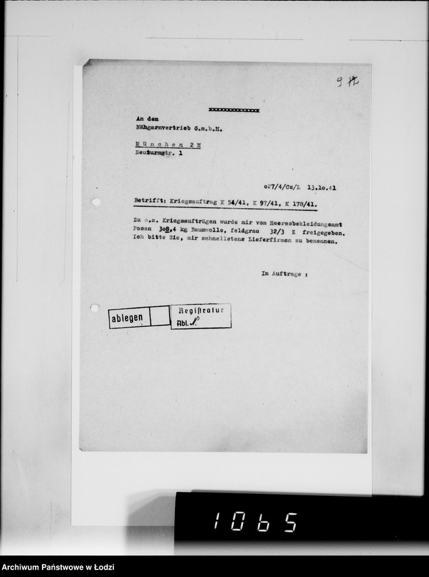 Obraz 13 z jednostki "[Korespondencja z urzędami, instytucjami i firmami] Lit.Na-Ny."