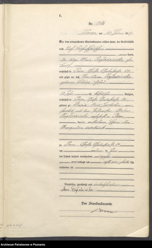 Obraz 11 z jednostki "Księga miejscowa zgonów tom IV [Rejestr główny zgonów]"