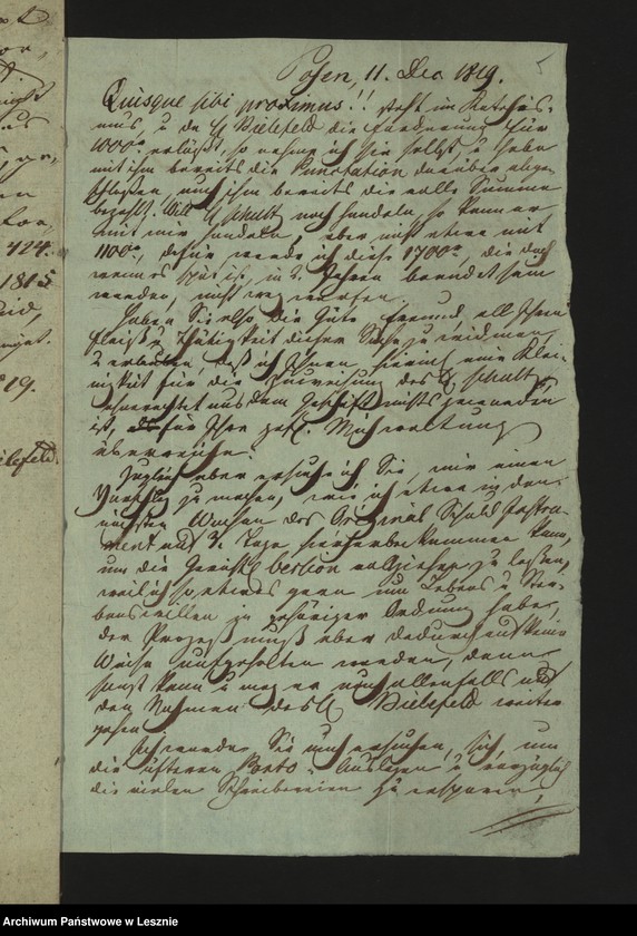 Obraz 8 z jednostki "[Akta manualia des Adwokat Jungmann zu Lissa in Sachen des Kaufmanns Bielefeld zu Posen gegen den Magistrat zu Lissa wegen 424 R. nebst Zinsen]"