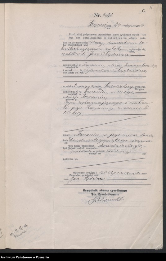 Obraz 7 z jednostki "Księga miejscowa zgonów tom IV [Rejestr główny zgonów]"