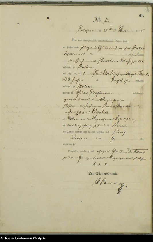 image.from.unit.number "Haupt-Sterbe-Register Nr 1 - 32"