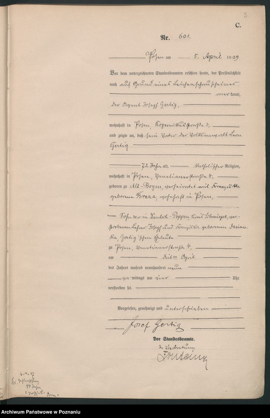 Obraz 7 z jednostki "Księga miejscowa zgonów tom II [Rejestr główny zgonów]"