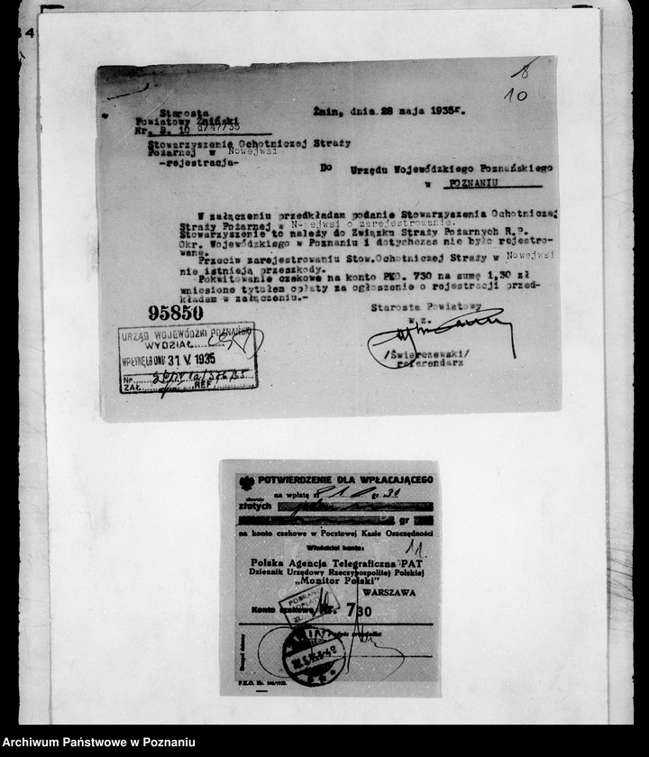 Obraz 13 z jednostki "/Stowarzyszenie ochotniczej straży pożarnej powiatu żnińskiego/ litery od N-Z"