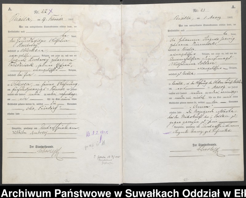 image.from.unit.number "[Geburts]-Haupt-Register des Königlichen Preussischen Standes-Amtes Bialla Kreis Johannisburg"