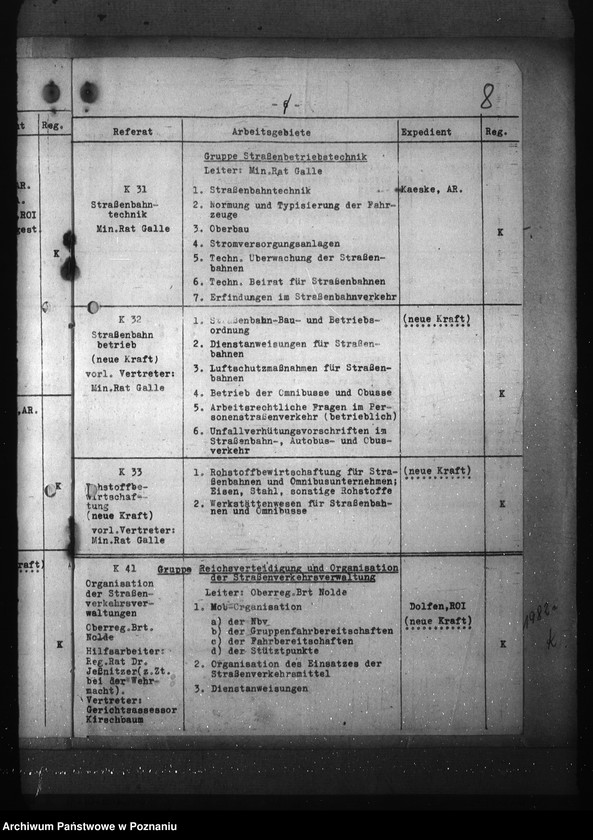 Obraz 12 z jednostki "Podział czynności dla Abteilung für Kraftverkehr und Strassenwesen w Reichsverkehrministerium"