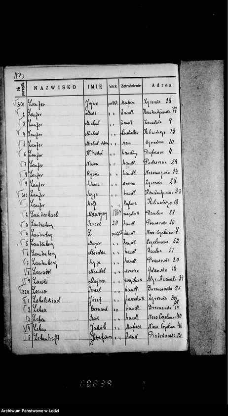 Obraz 18 z jednostki "Lista wyborców Gminy Wyznaniowej Żydowskiej w Łodzi 1924 r. lit. L"