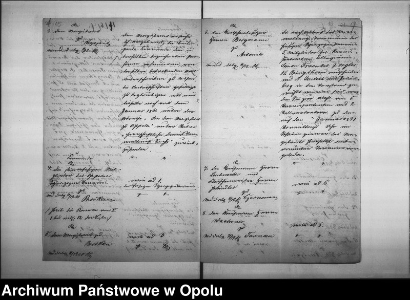 Obraz 15 z jednostki "Acta des Magistrats zu Oppeln betreffend die Ergänzungs-Wahl des Repräsentanten Collegii der Synagogen-Gemeinde Oppeln und des Vorstandes"