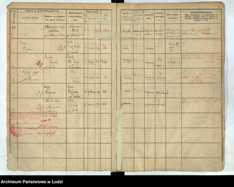 Obraz 8 z jednostki "[Księga ludności stałej m. Łodzi guberni piotrkowskiej - Dzielnicy Bałuty nr domu 49-58]"