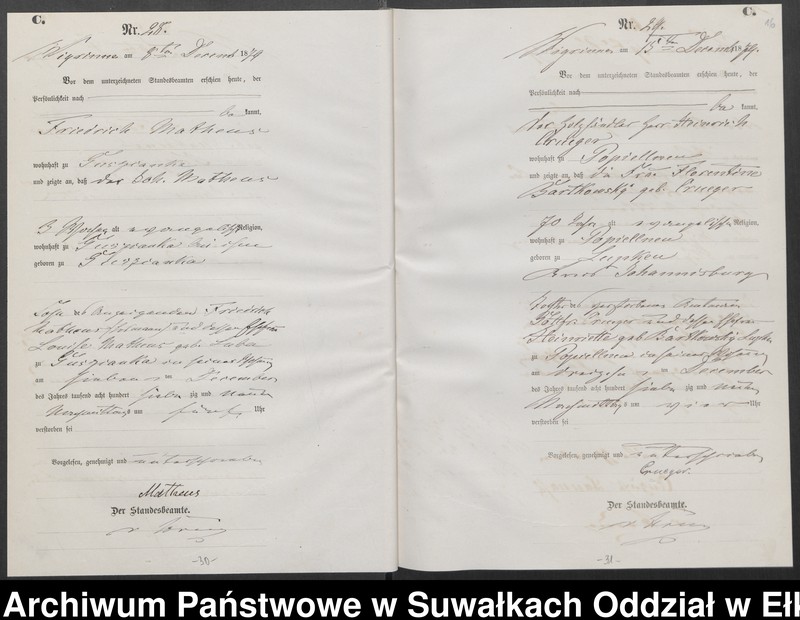 image.from.unit.number "Sterbe-Haupt-Register des Königlich Preussischen Standes-Amtes Guszianka Kreis Sensburg"