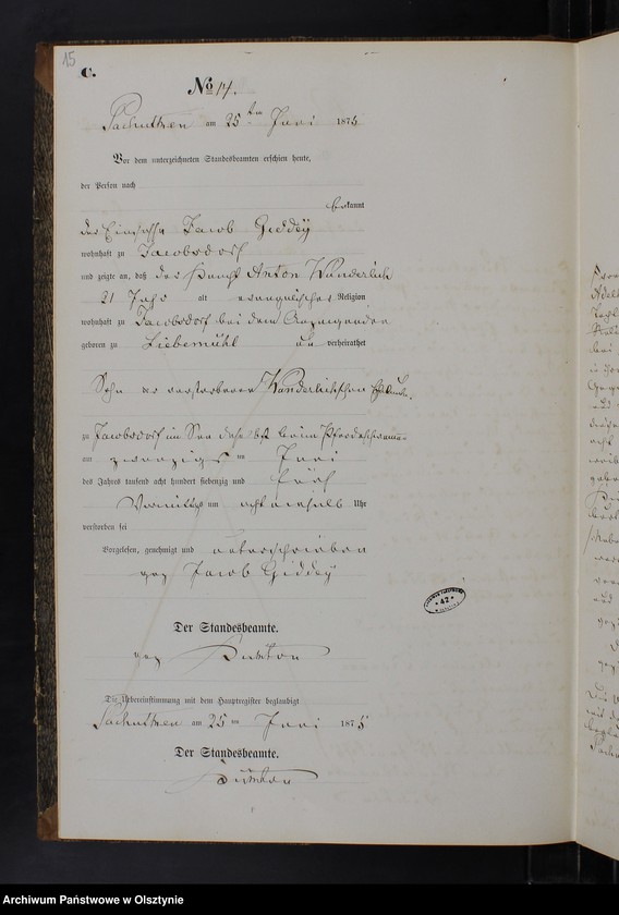image.from.unit.number "Sterbe-Neben-Register Nr 1 - 43"