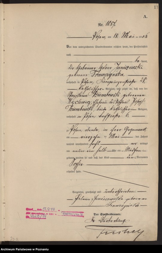 Obraz 13 z jednostki "Księga miejscowa urodzeń tom III"