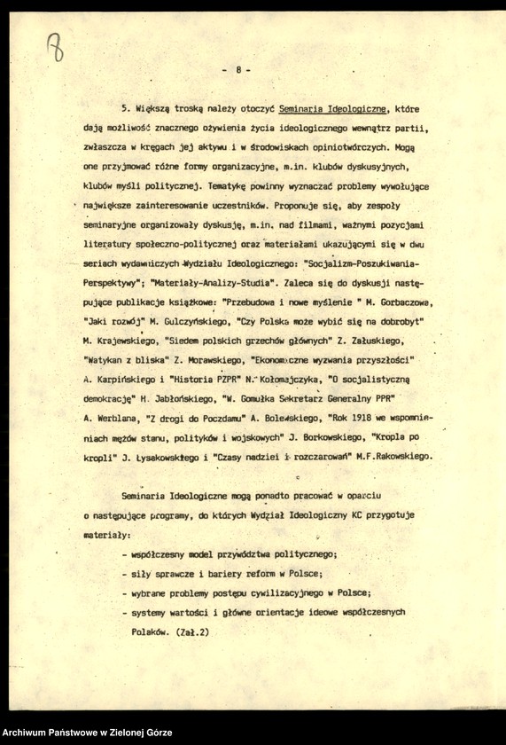 image.from.unit.number "Szkolenie partyjne. Wytyczne sekretariatu KC na lata 1988/1989, ocena przebiegu kampanii w latach 1976/1977, założenia na 1977/1978, informacja o szkoleniu 1978/1979, ocena szkolenia 1987/1988, ocena agitacji w 1978 r."