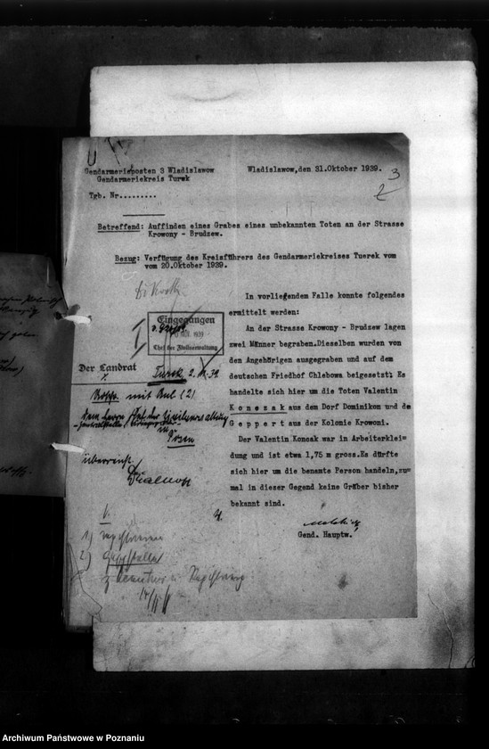 Obraz 7 z jednostki "Kreis Turek. Korespondencja w sprawie miejscowych Niemców, którzy zginęli w 1939 roku"