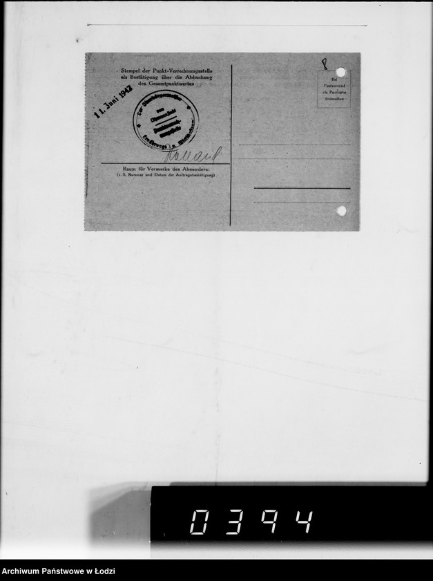 Obraz 12 z jednostki "F-ma St.Weilbach Litzmannstadt IV Warenverwertung an Lager 99"