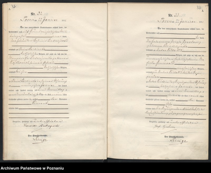 Obraz 19 z jednostki "Księga urodzeń t. I"