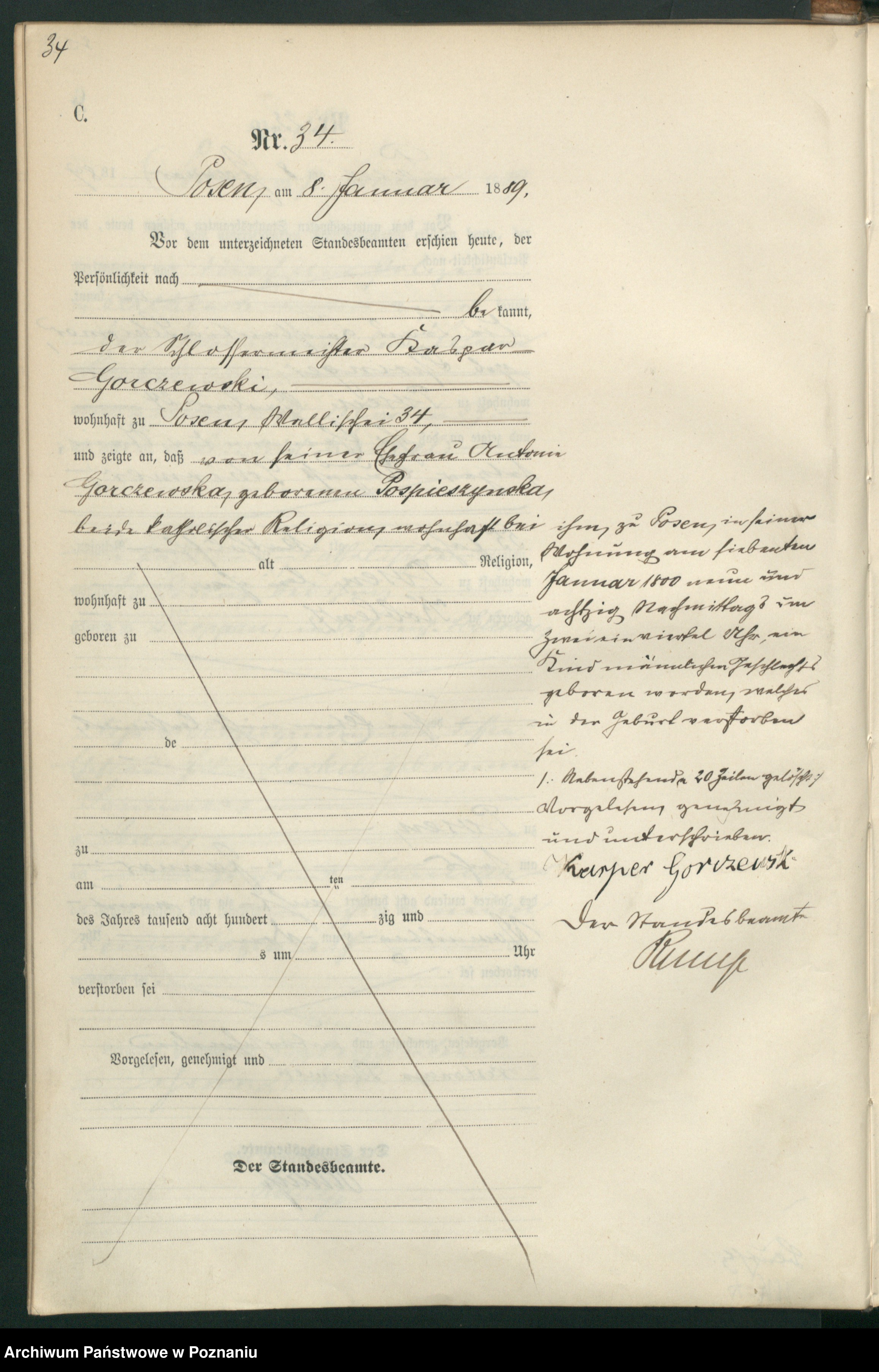 Skan z jednostki: Księga zgonów t. I