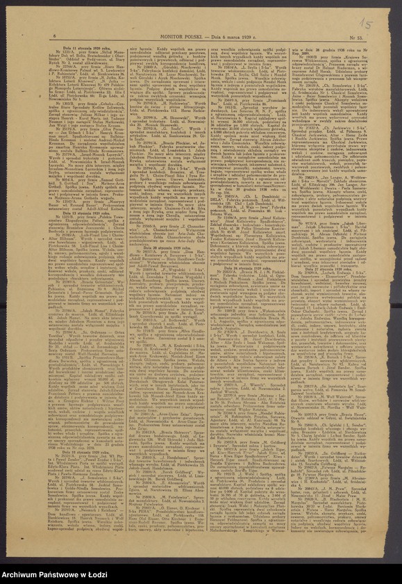 Obraz 17 z jednostki "Izrael Moszek Łęczycki – wyrób i sprzedaż trykotaży i pończoch"