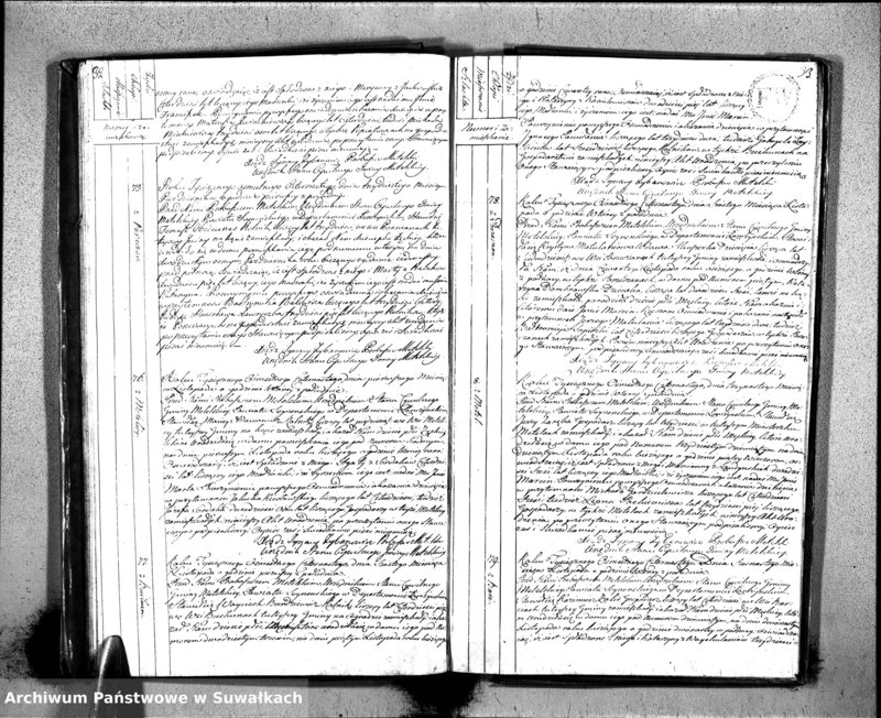 Obraz 20 z jednostki "Księgo Aktów Urodzenia Urzędnika Stanu Cywilnego Gminy Metelskiey Powiatu Seyneńskiego Departamentu Łomżyńskiego od 1 Stycznia Tysiąc Osimset Czternastego Roku 1814"