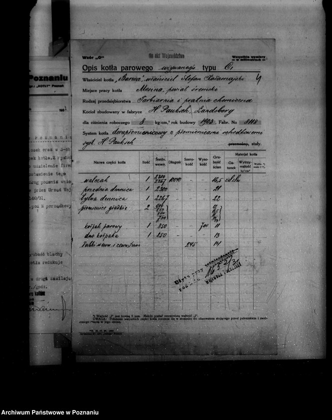 Obraz 8 z jednostki "Farbiarnia i pralnia chemiczna St. Kałamajskiego w Mosinie powiat śremski nr woj. 922"