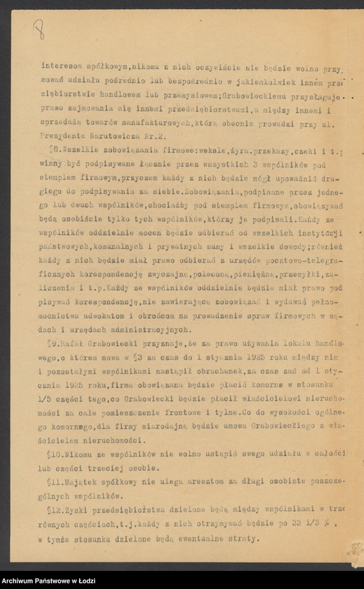 Obraz 10 z jednostki "Grabowiecki, Kantor o Rundberg – sprzedaż towarów włókienniczych"