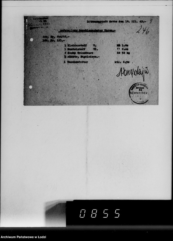 Obraz 13 z jednostki "[Konfiskata przez Kripo w Getcie ruchomego mająktu żydowskiego] Nr 1-250"