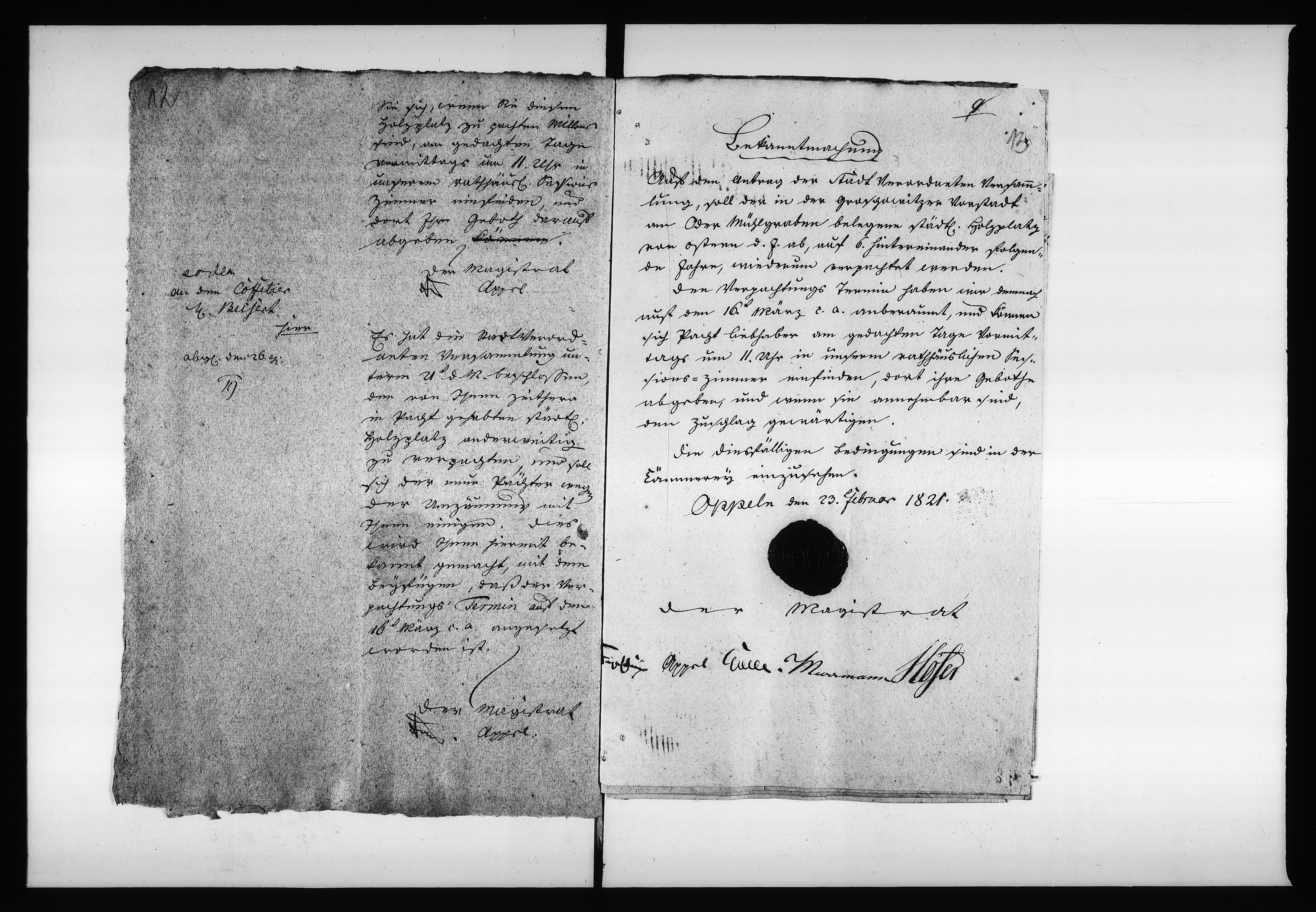 Obraz 14 z jednostki "Acta von Verpachtung des Städtischen Holtz-Platzes resp: Abladeplätze Vol: I de anno 1820"