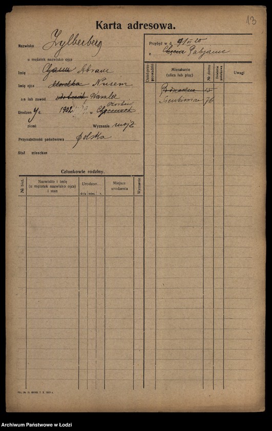 image.from.unit.number "[Spis ludności Łodzi] Zilberberg"