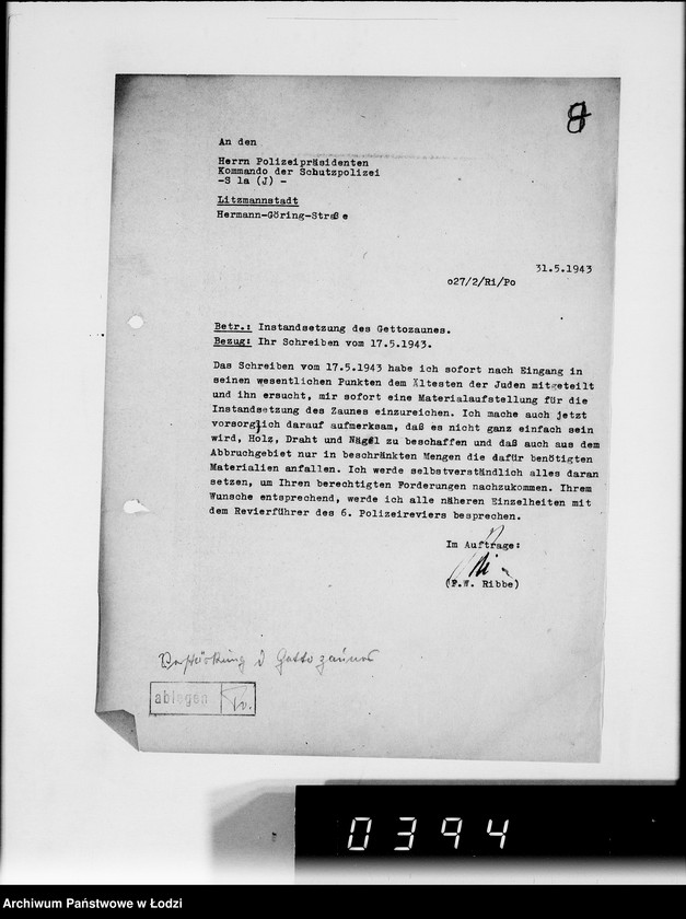 Obraz 12 z jednostki "Instandsetzung des Gettozaunes"