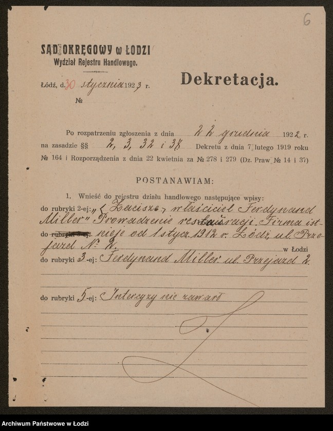 Obraz 8 z jednostki ""Zacisze"- Ferdynand Miller- prowadzenie restauracji"