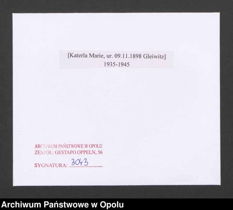 Obraz 2 z jednostki "[Katerla Marie, ur. 09.11.1898 Gleiwitz]"