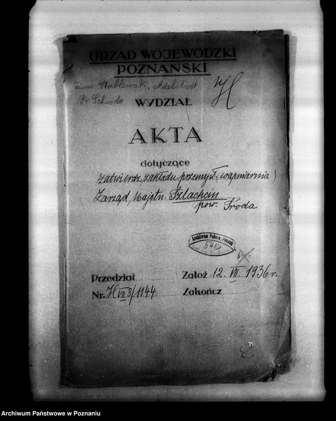 Obraz 4 z jednostki "Zatwierdzenie zakładu przemysłowego /wapniarni/ Zarząd Majętności Szlachcin powiat średzki"