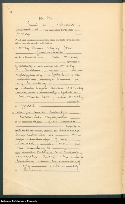 Obraz 8 z jednostki "Księga miejscowa małżeństw tom IV [Rejestr główny małżeństw]"