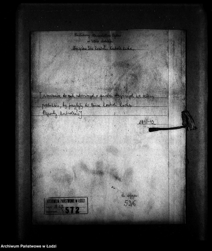 Obraz 3 z jednostki "[Wezwania osób oskarżonych o sprzedaż otrzymanych na talony produktów, by przybyły do Biura Kontroli Kuchen. Raporty kontrolerów]"