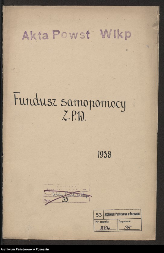 Obraz 3 z jednostki "Fundusz samopomocy Związku Powstańców Wielkopolskich."