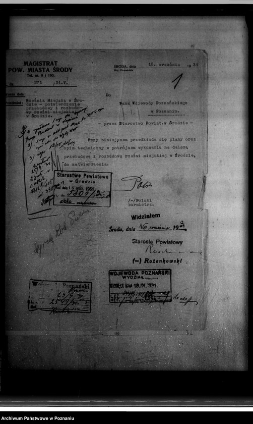 Obraz 5 z jednostki "Zatwierdzenie projektu przebudowy i rozbudowy Rzeźni Miejskiej w Środzie nr 478 własność Magistratu miasta Środy"