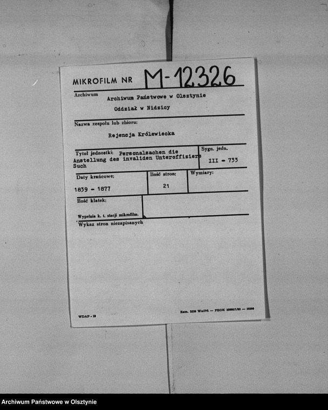 image.from.unit.number "Anstellung des invalide Unteroffiziers Such [Gottfried]"