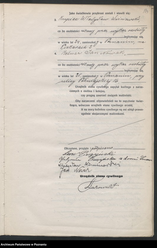 Obraz 15 z jednostki "Księga miejscowa małżeństw tom I [Rejestr główny małżeństw]"