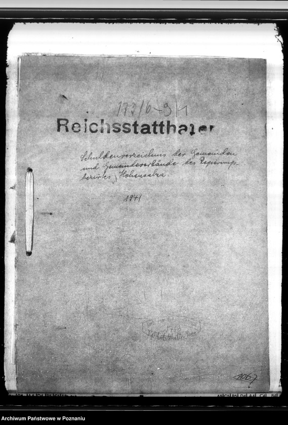 Obraz 4 z jednostki "Schuldenverzeichnis der Gemeingen und Gemeindeverbände des Regierungsbezirks Hohensalza (Inowrocław)"